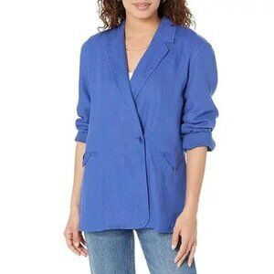 Madewell double-breasted crossover linen blazer Size Small
